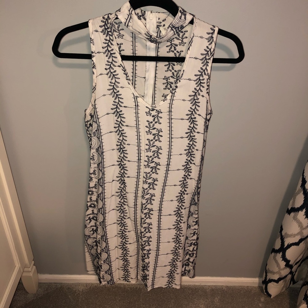 White and navy embroidered sundress!